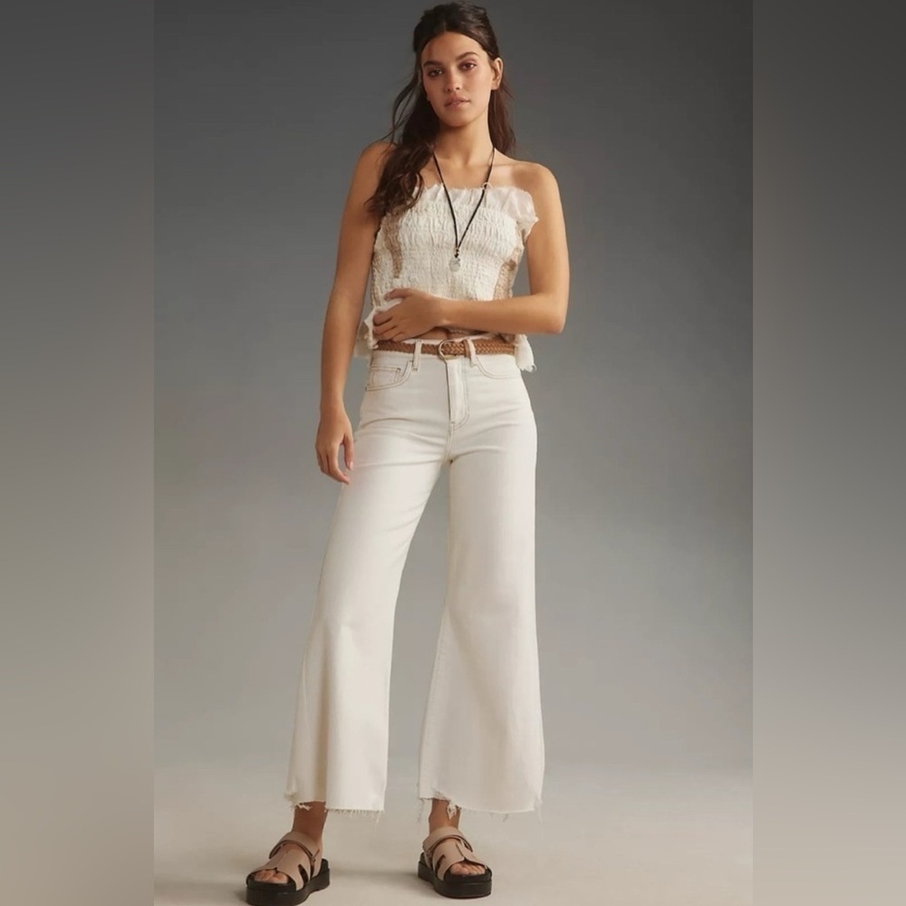 Frame Le Palazzo Crop Jeans High Rise Wide Leg Denim Sz 28